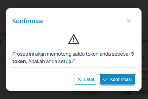 Pop-up Konfirmasi