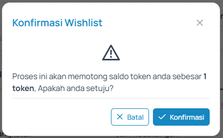 Konfirmasi Wishlist Tiket