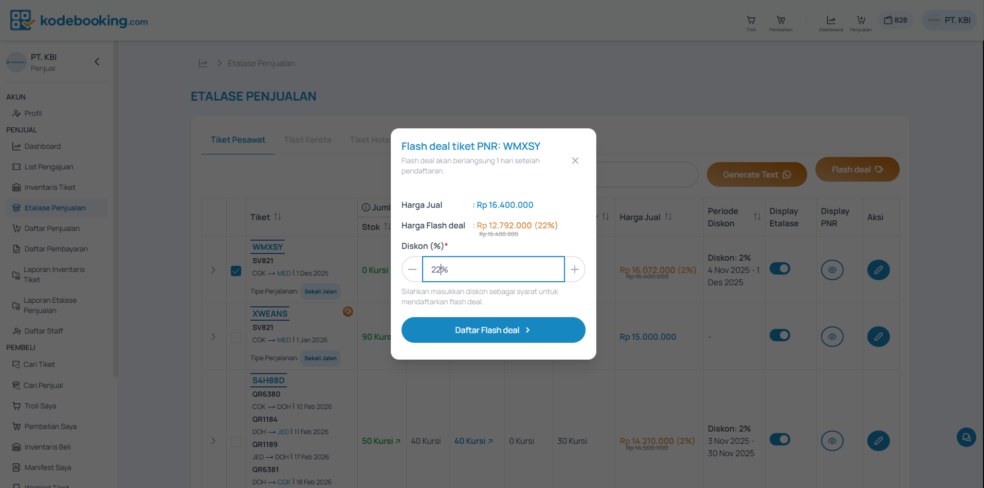 Form Flashdeal Tiket