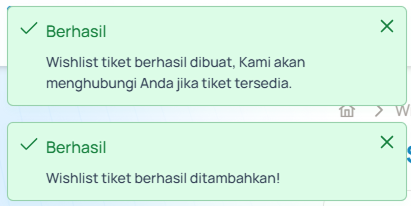 notifikasi Wishlist Tiket